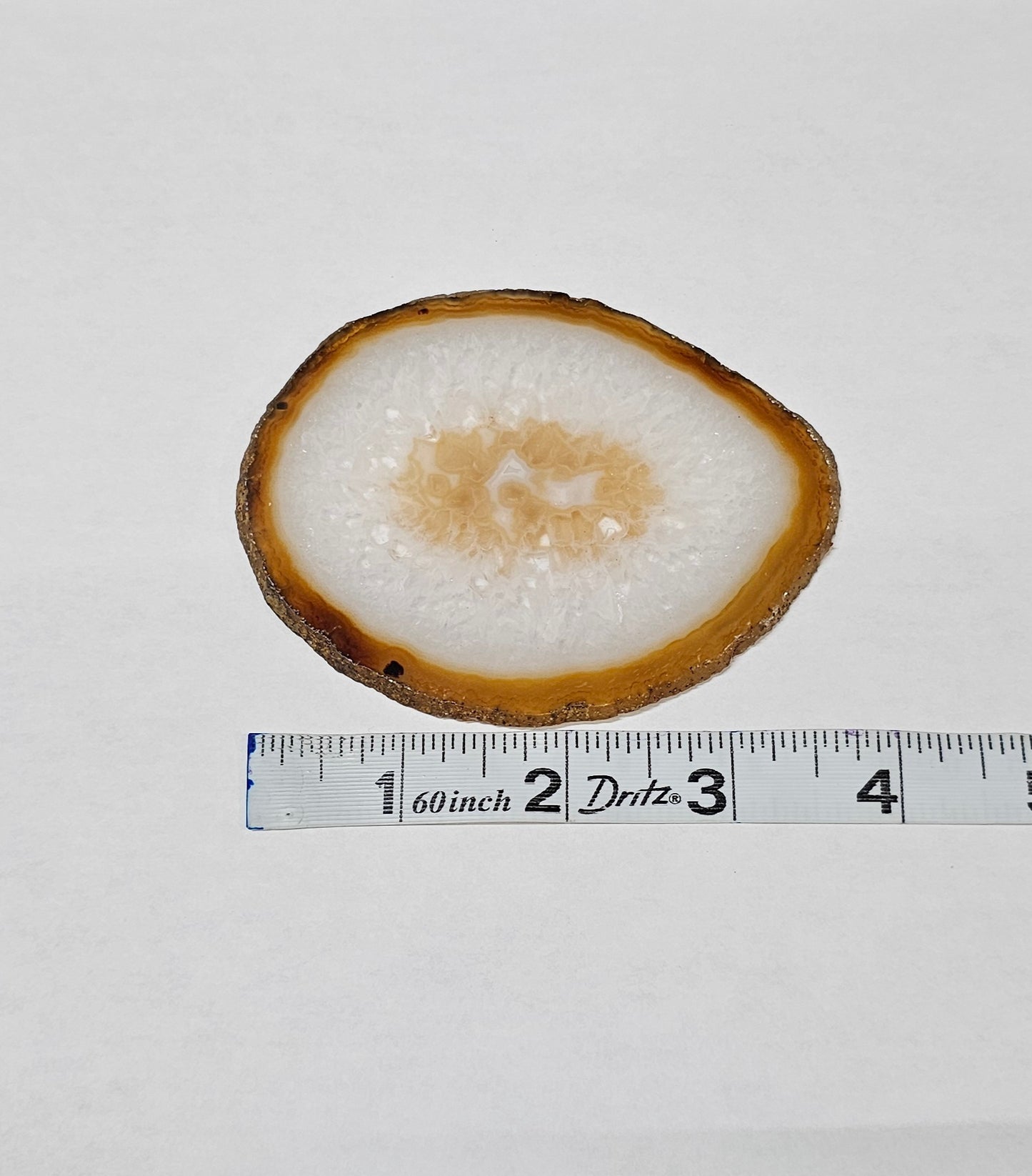 Natural White Agate Slice from Brazil | Polished Crystal Slice | One of a Kind