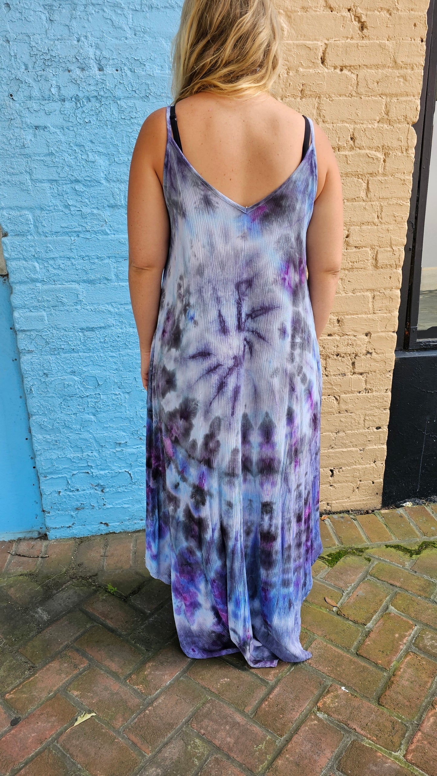 Midnight Galaxy Tie-Dye Maxi Dress with Pockets | Little Hippie Chick XL #1441