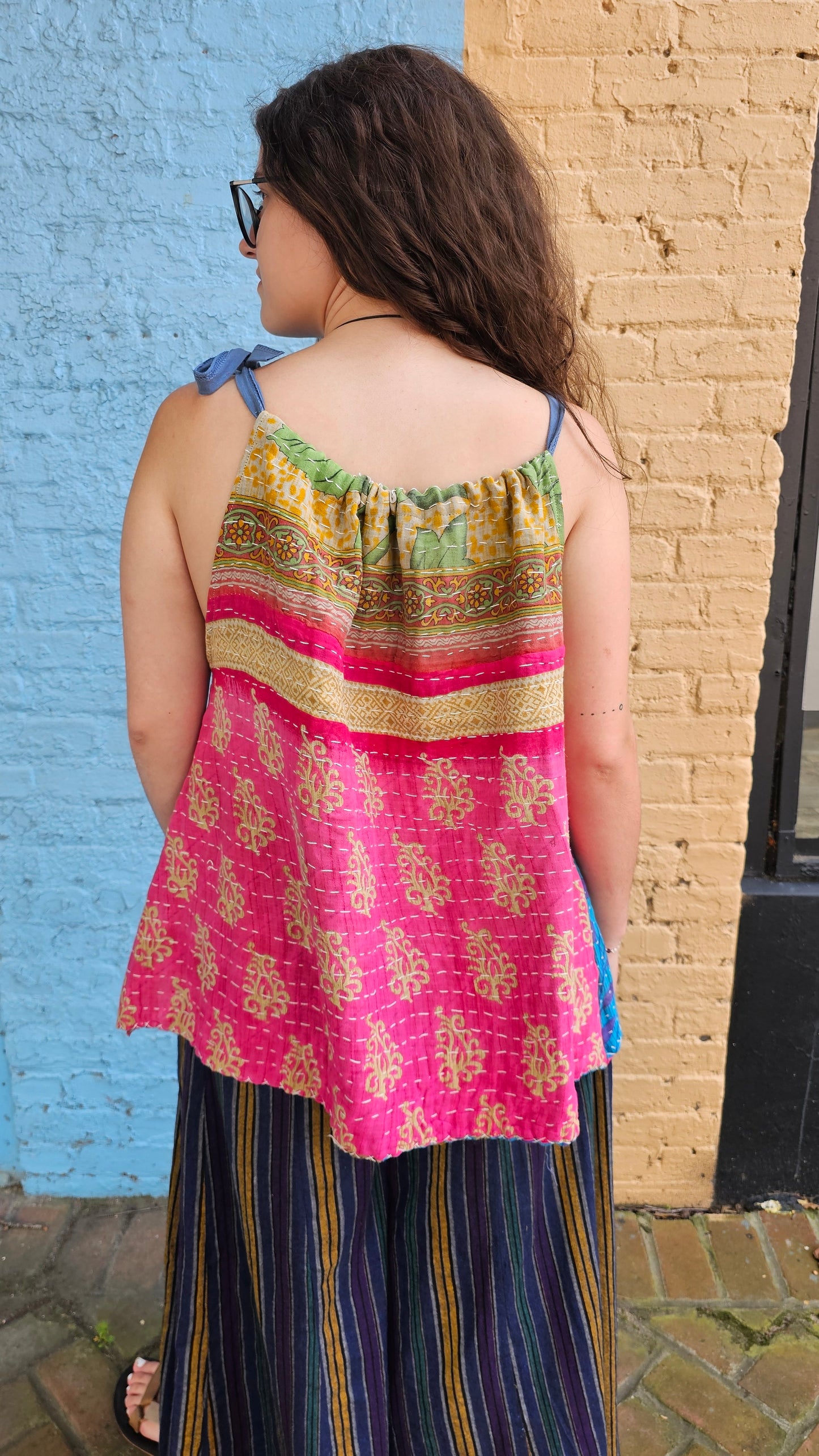 Kantha Tie Neck Tank 1451