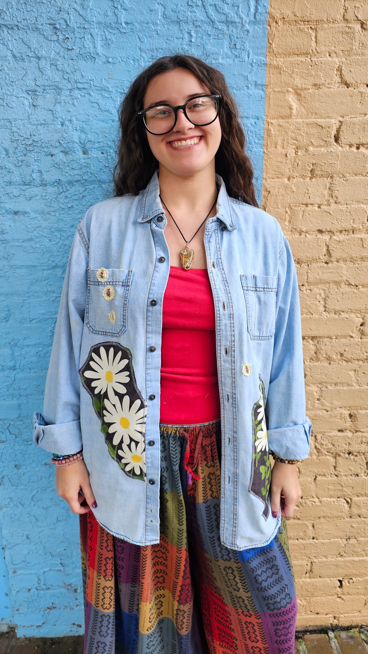 Dolly Parton Denim Shirt Rework Upcycle $1468
