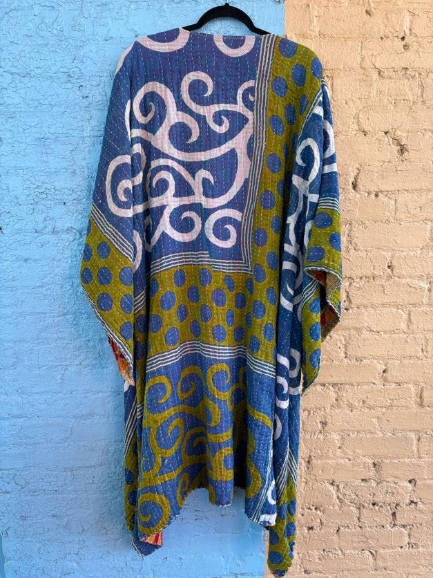 The Blue Bayou Kantha Kimono