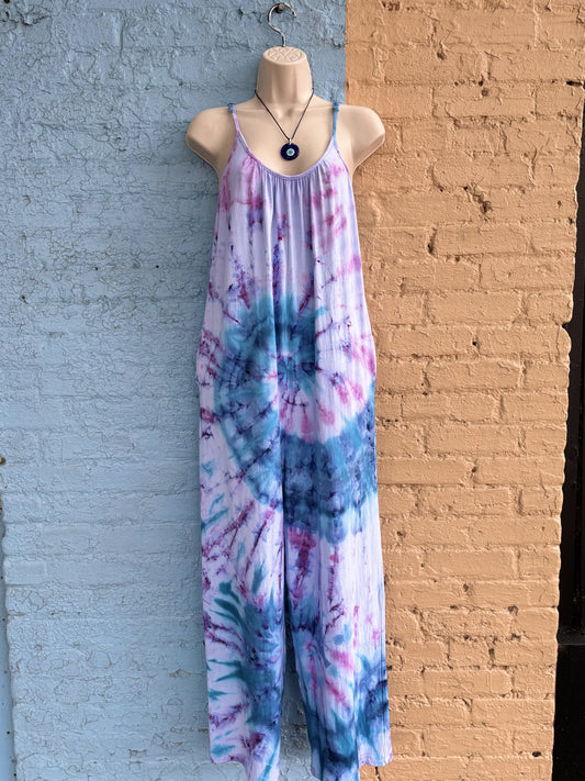 Tie-Dyed Jumpsuit Blue size Small
