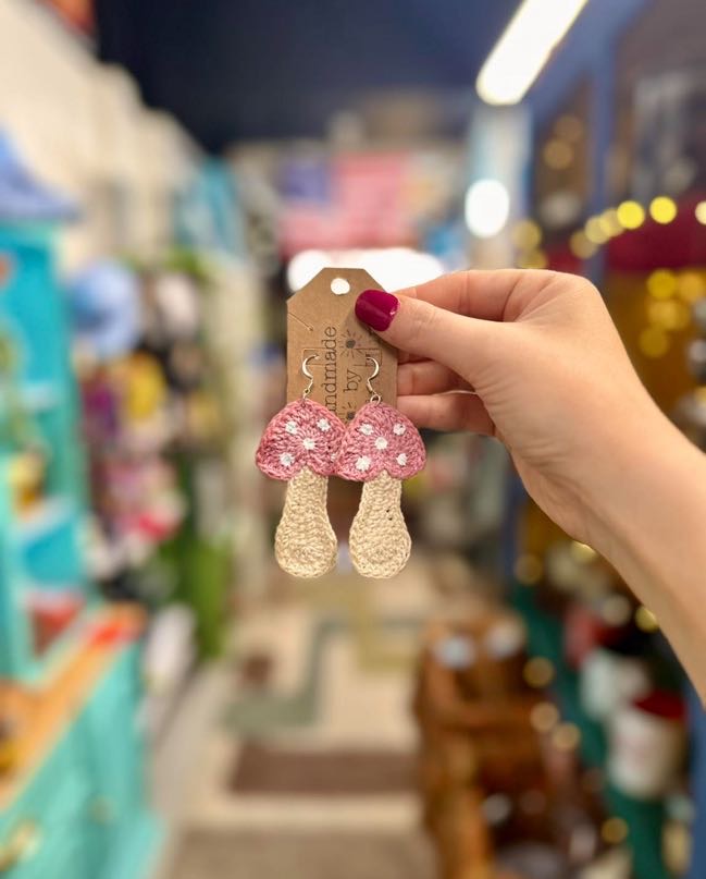 Macrame Mushroom Earrings