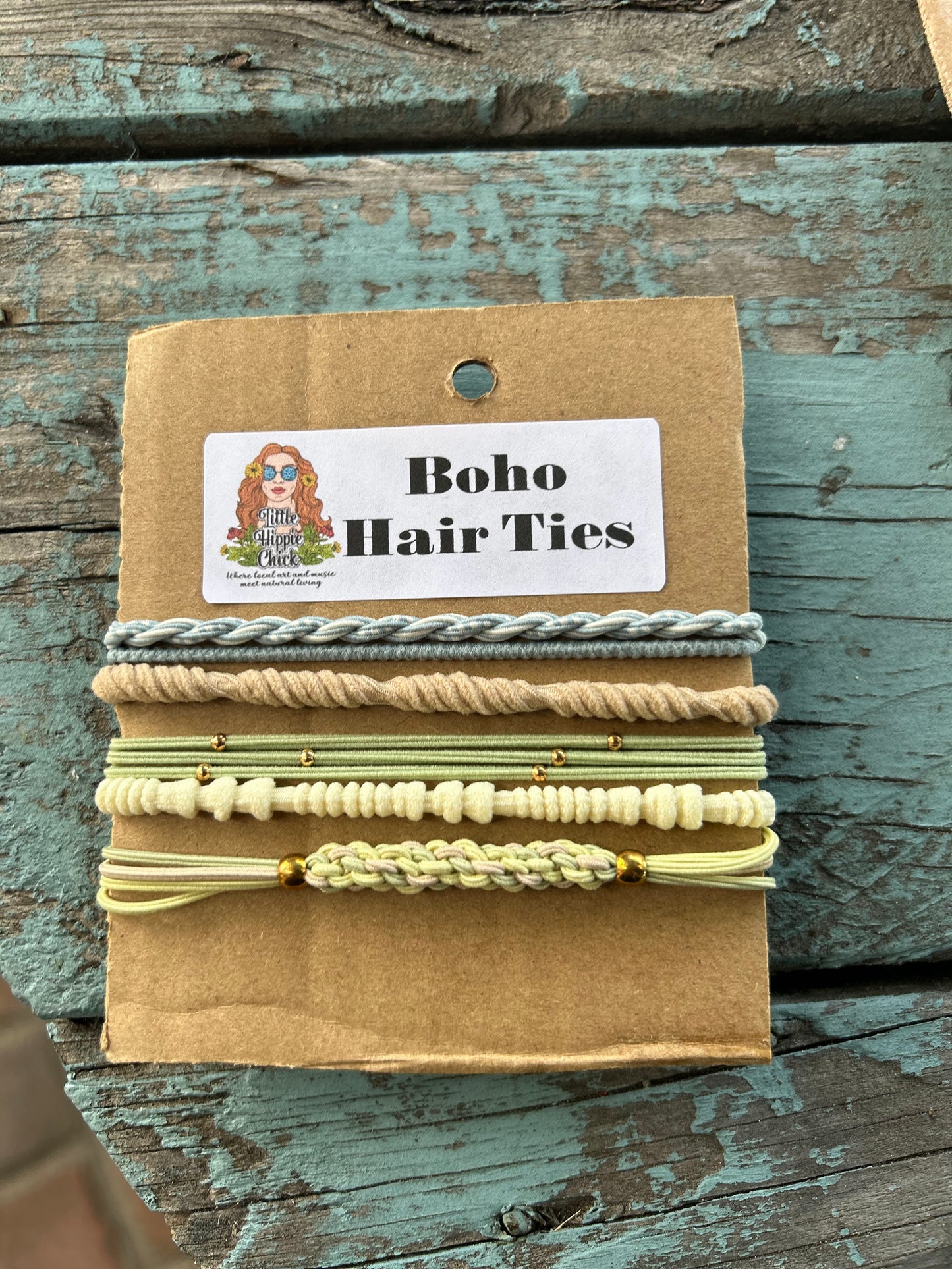 Little Hippie Chick Boho Hair Ties (Cool Tones)