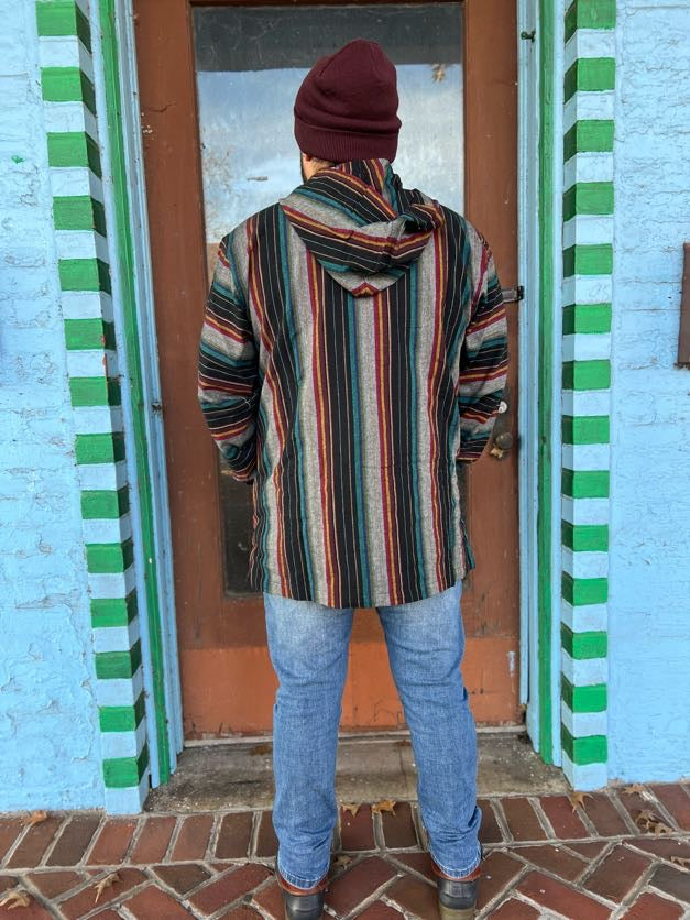 Striped baja hot sale hoodie