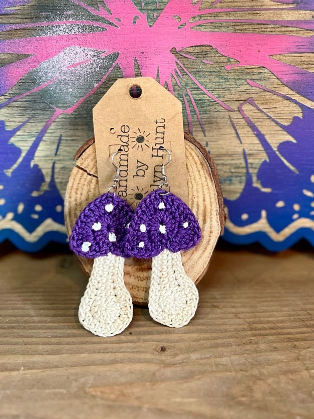 Macrame Mushroom Earrings