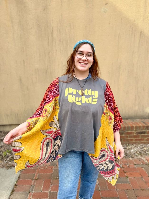 Pretty Lights Kantha Poncho