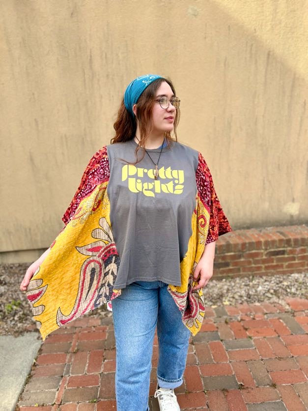 Pretty Lights Kantha Poncho