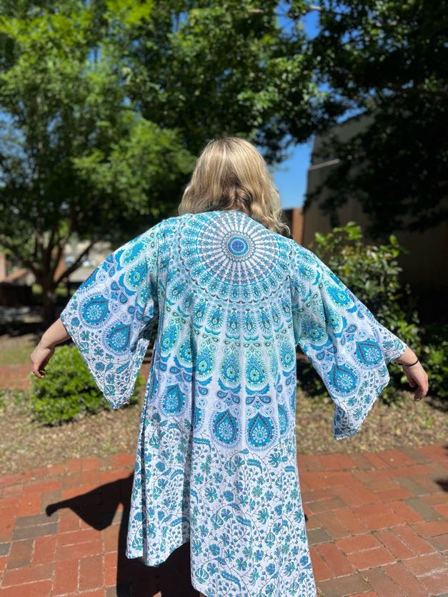 Blue Mandala Tapestry Robe
