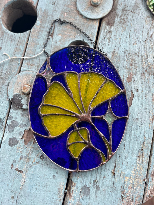 Ginkgo Stained Glass Hanging