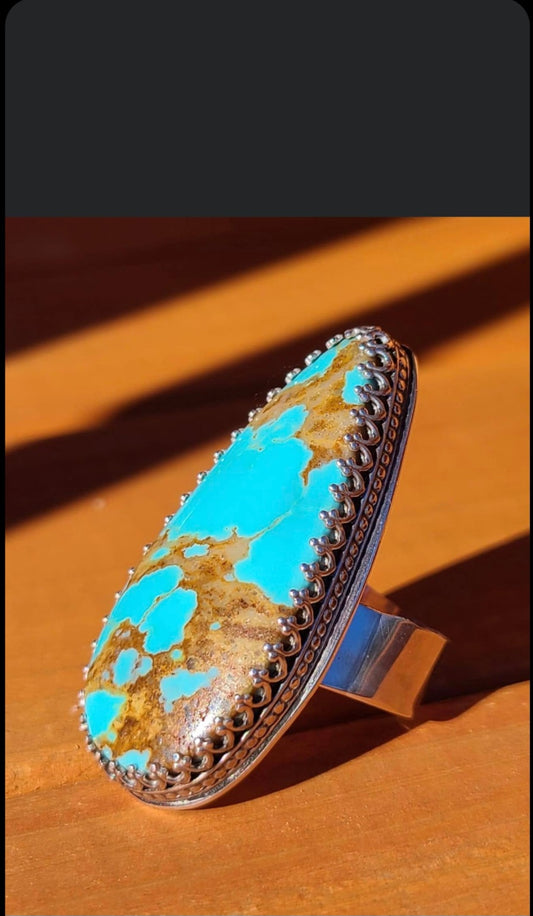 Kingman Gold Turquoise Ring