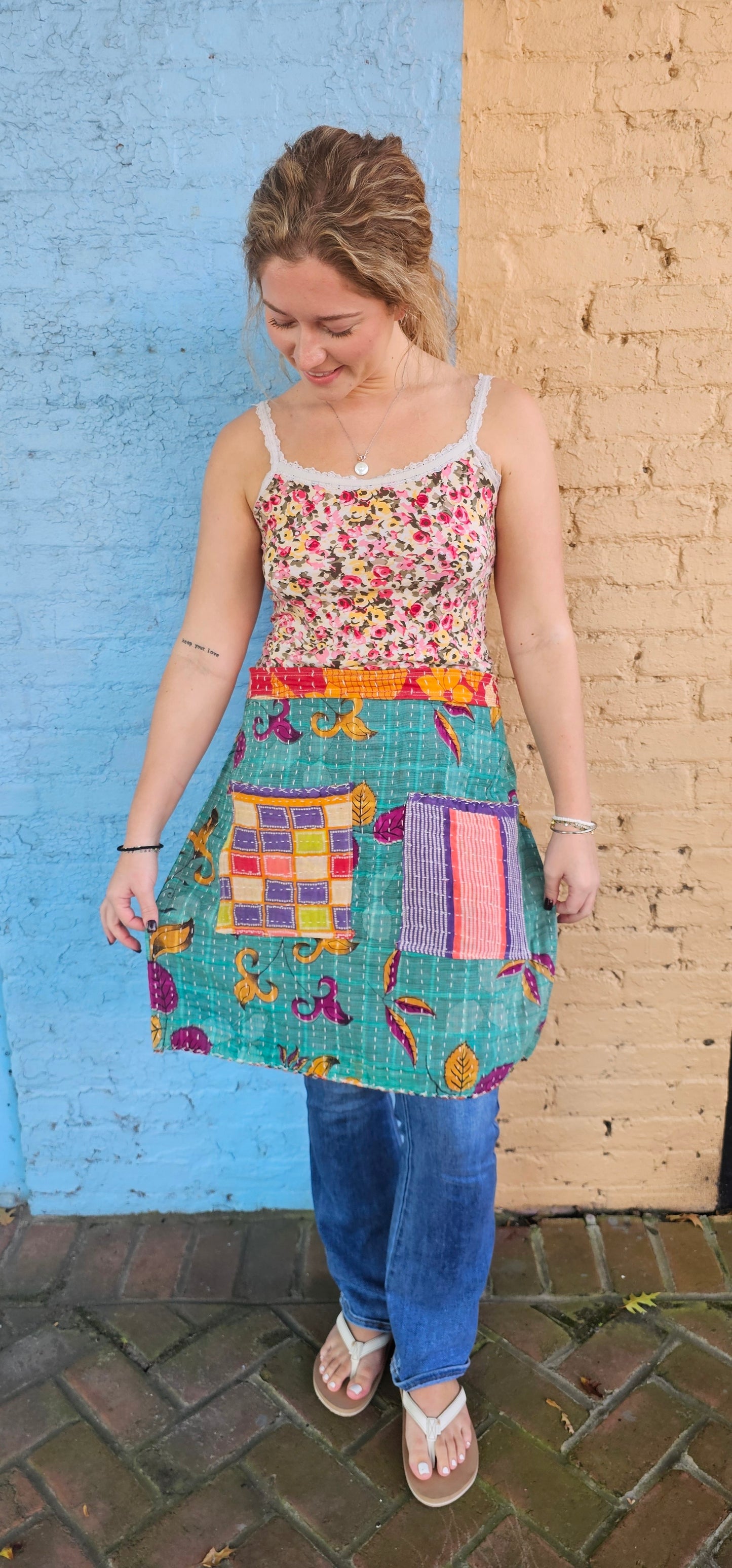 Kantha Waist Apron- W1222
