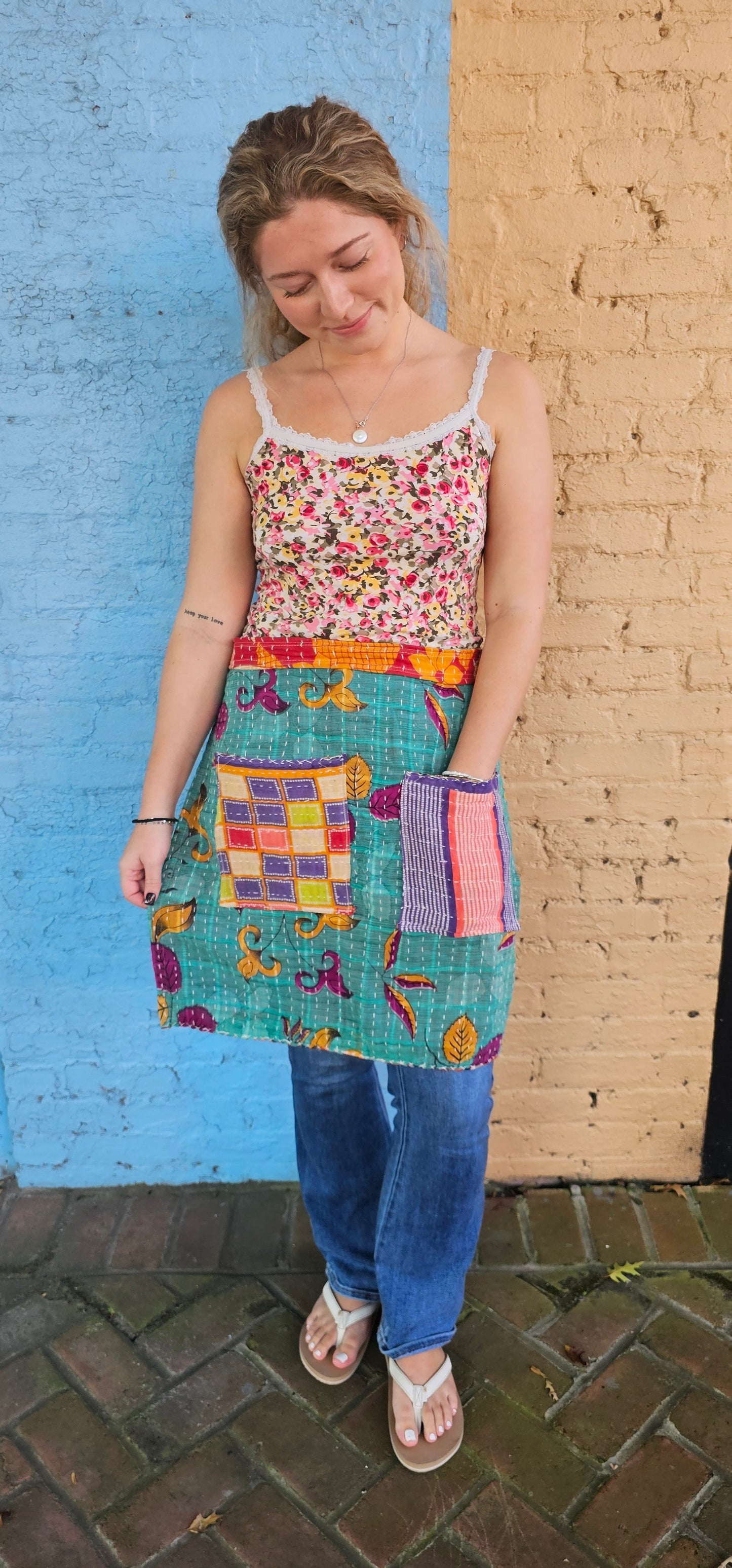 Kantha Waist Apron- W1222