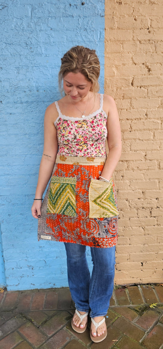 Kantha Waist Apron- W1223