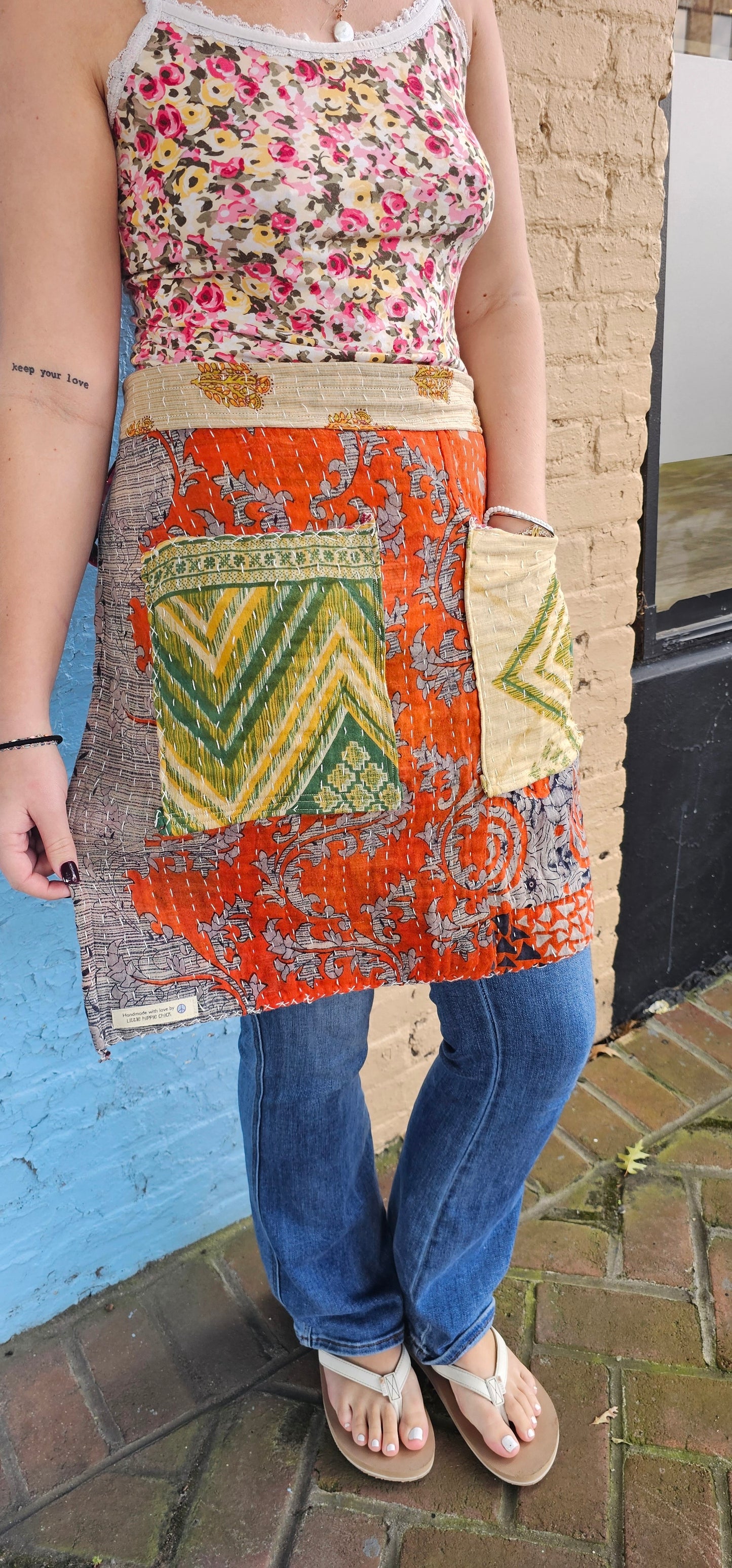 Kantha Waist Apron- W1223