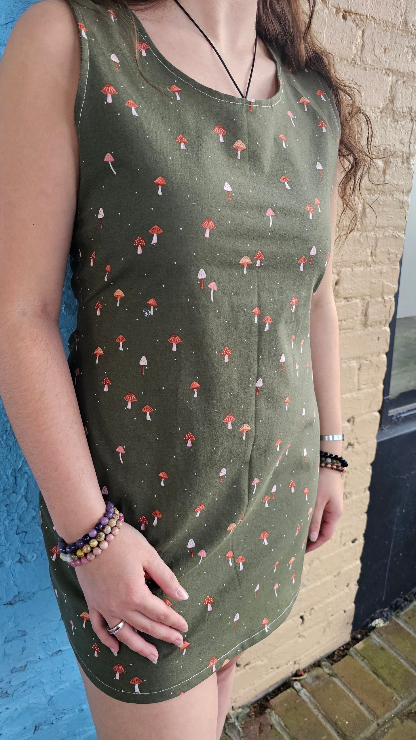 Dark Gren Mushroom Frock size Medium #1391