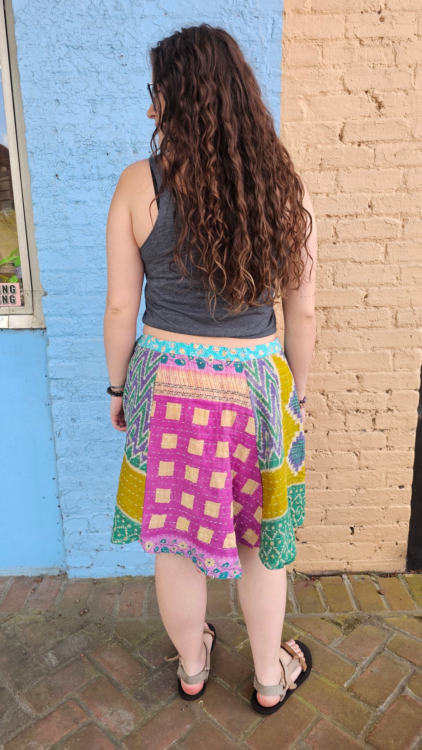 Kantha Patchwork Skirt #1346 size L/XL