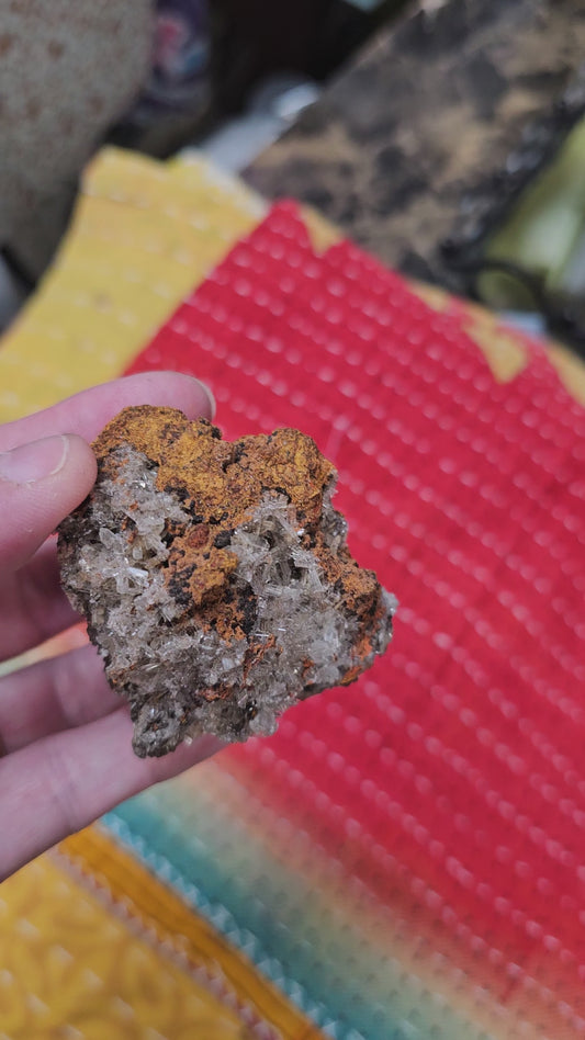 Natural Mexican Quartz Crystal Cluster | Quartz on Clay Matrix | Raw Collector Specimen