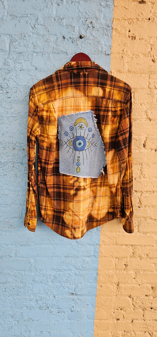 All Seeing Eye Bleached Flannel size Small