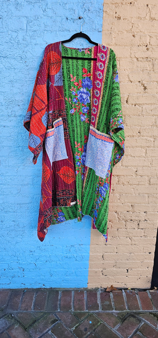 The Autumn Beauty Kantha Kimono