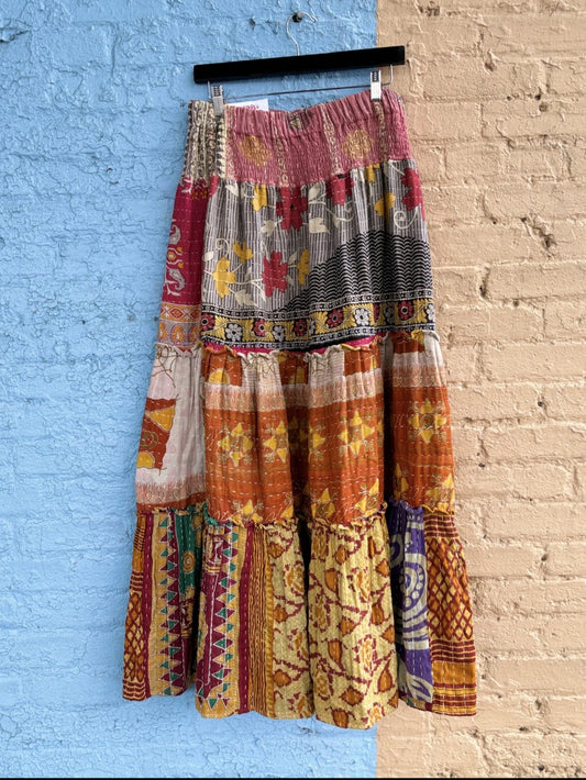 Kantha Skirt 3 Tier #319