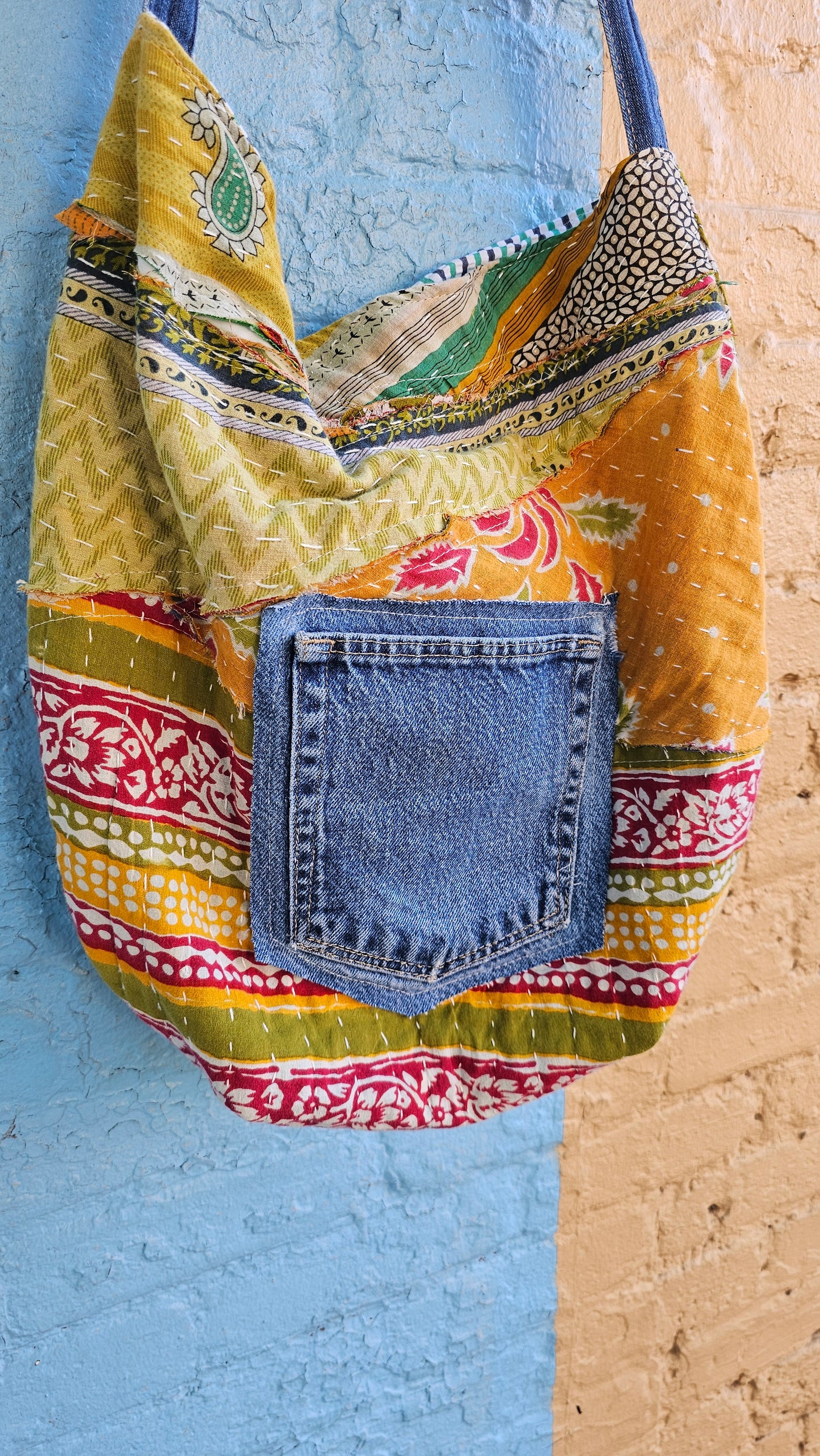Kantha Patchwork Slouch Bag #1433