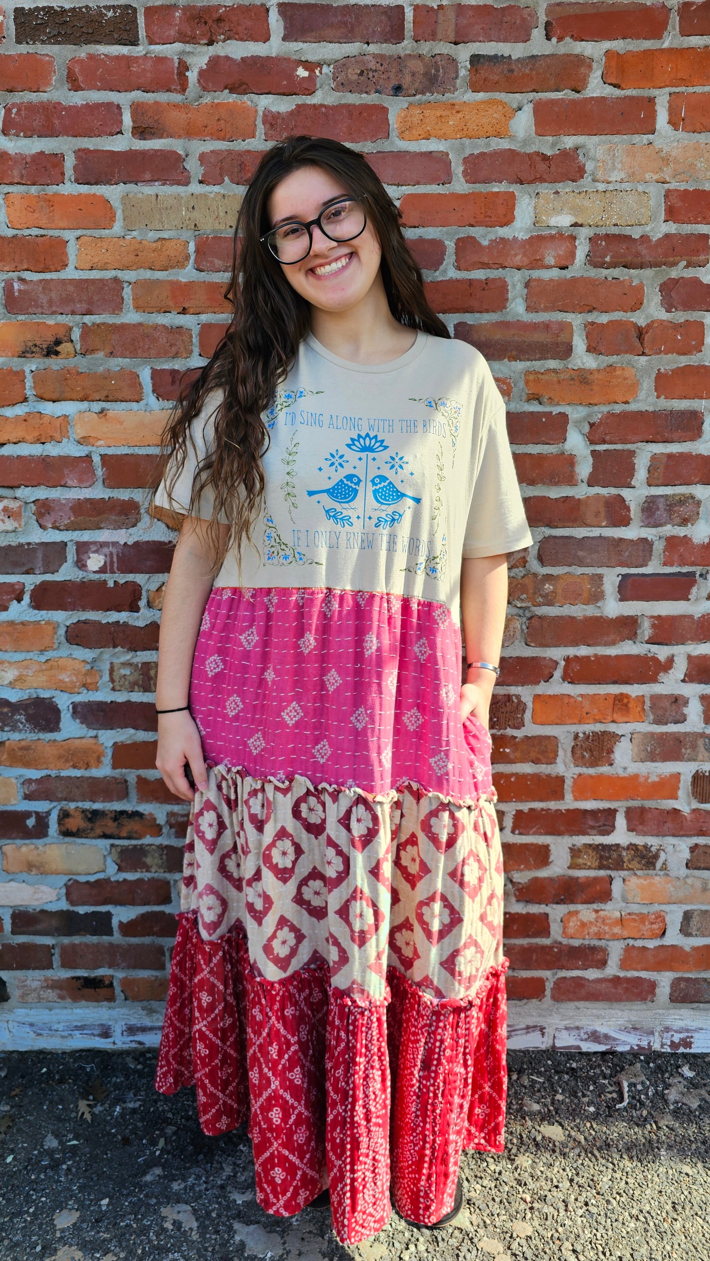 Billy Strings Gild the Lily Kantha Tee Dress size S-XL