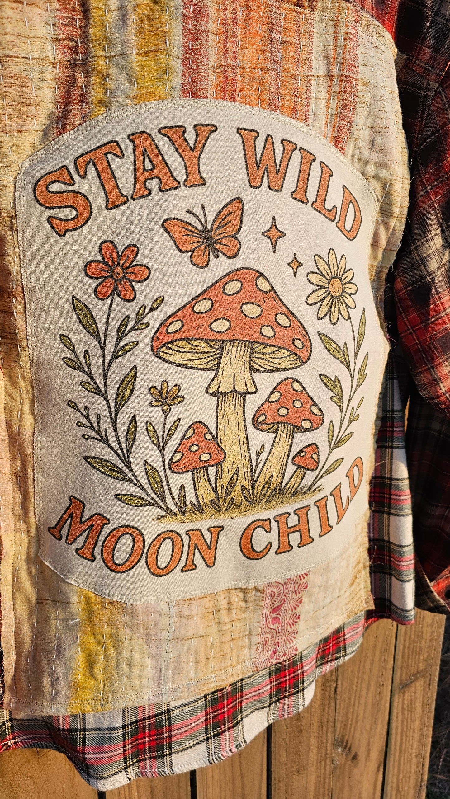 Stay Wild Moon Child Reworked Flannel size XL