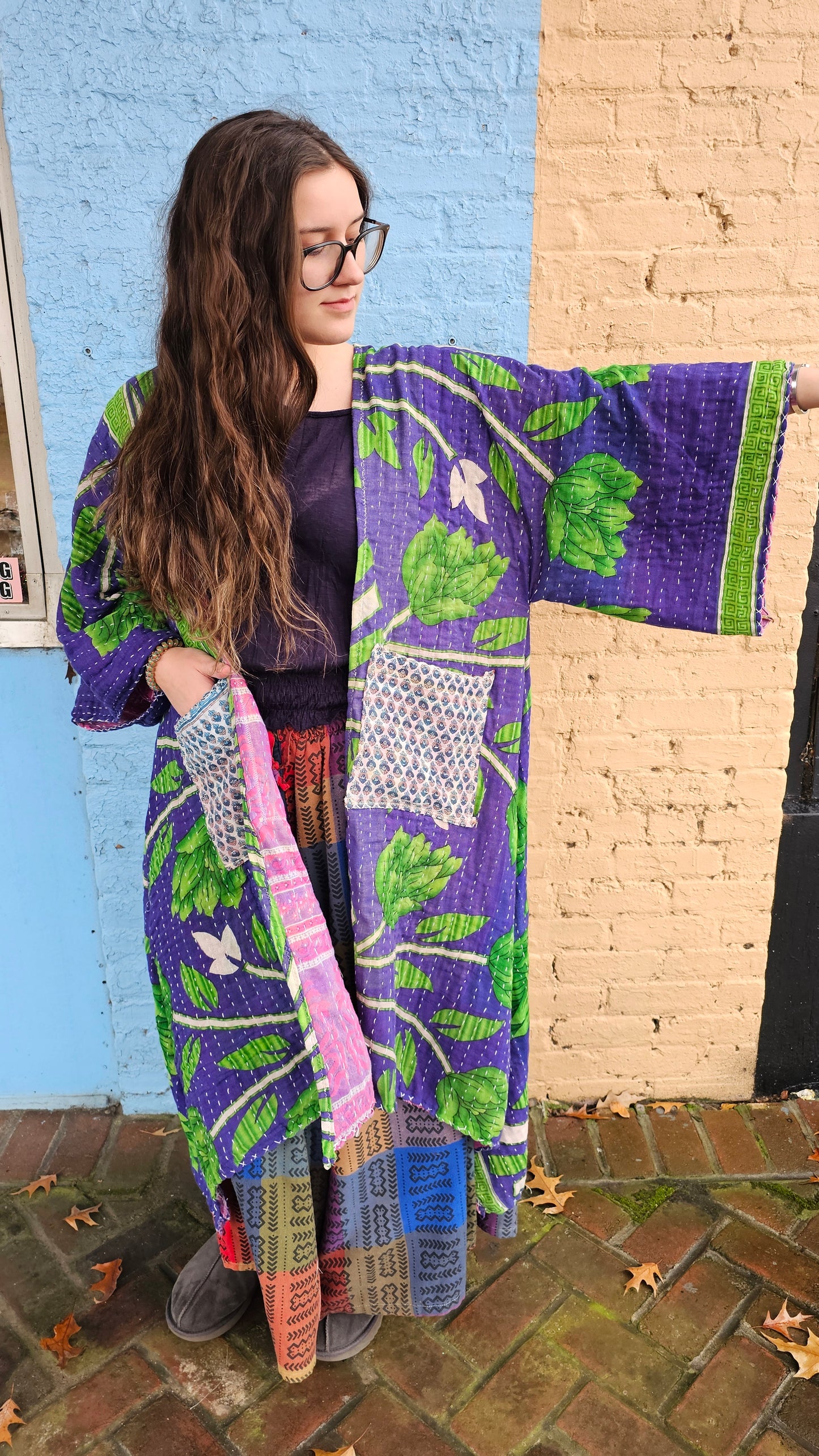 Kantha Kimono with pockets #1296