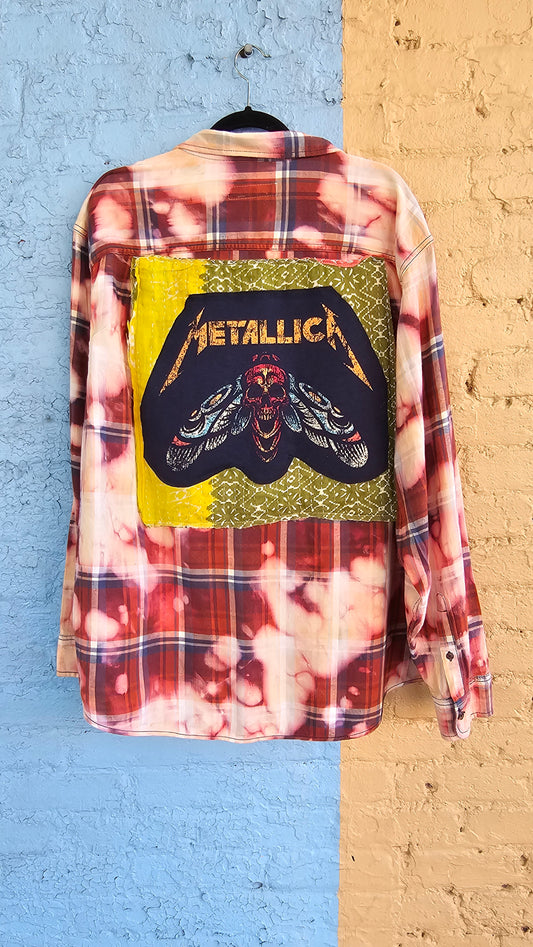 Metallica Upcycled Bleached Flannel size 3XL #1376