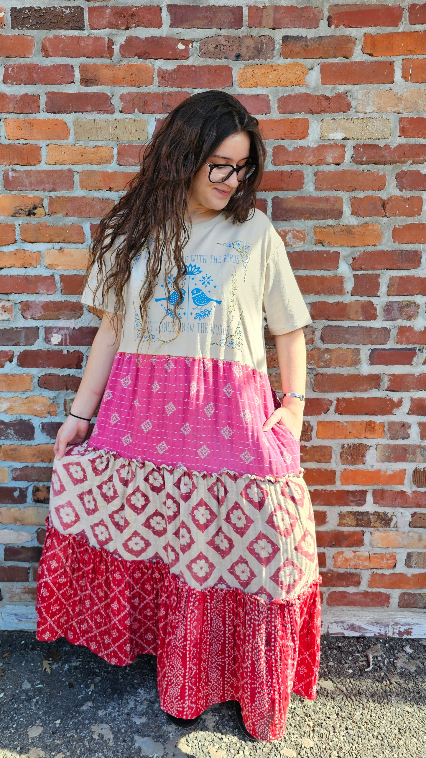 Billy Strings Gild the Lily Kantha Tee Dress size S-XL