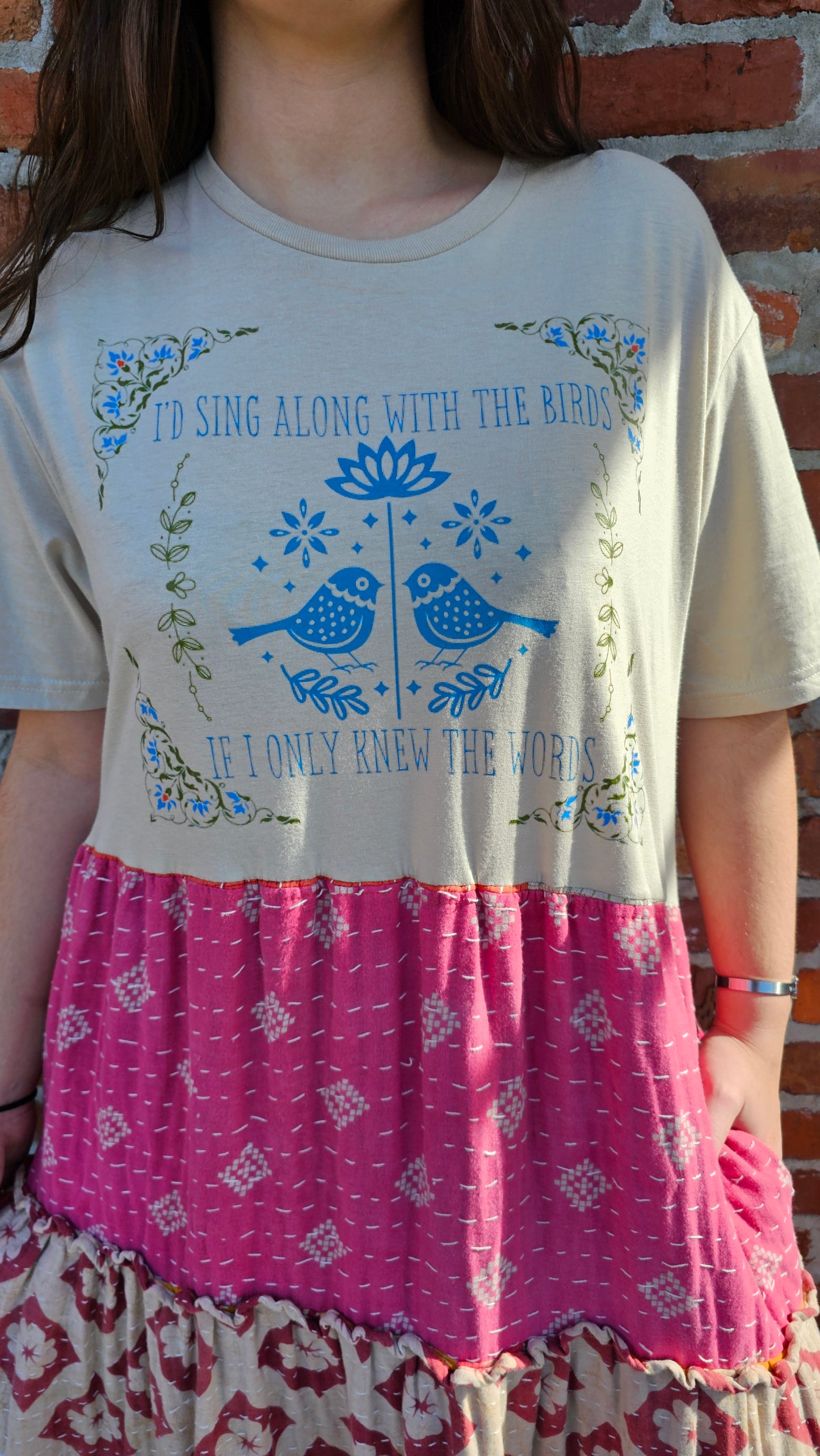 Billy Strings Gild the Lily Kantha Tee Dress size S-XL