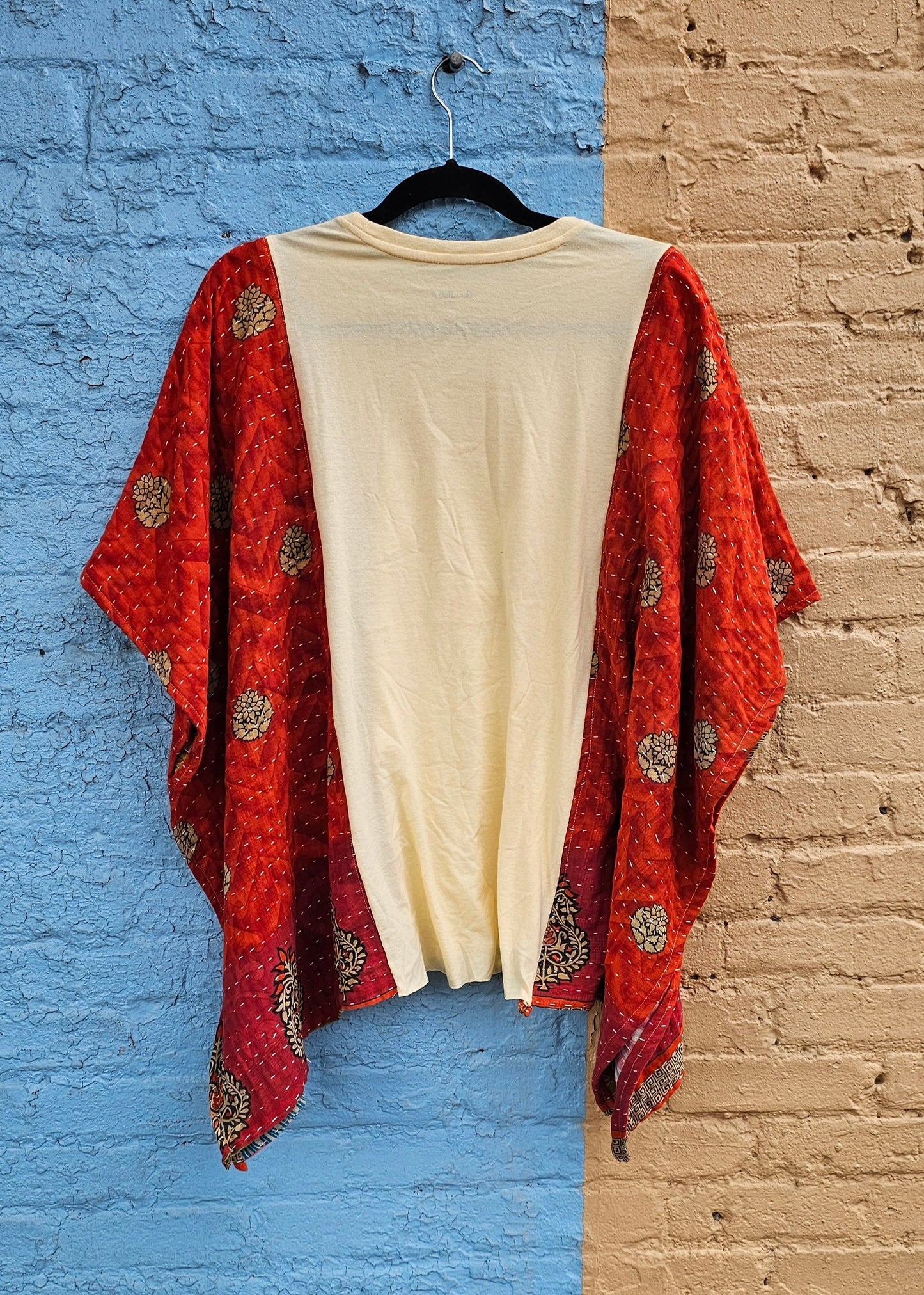 Sun Shine All the Time Kantha Poncho