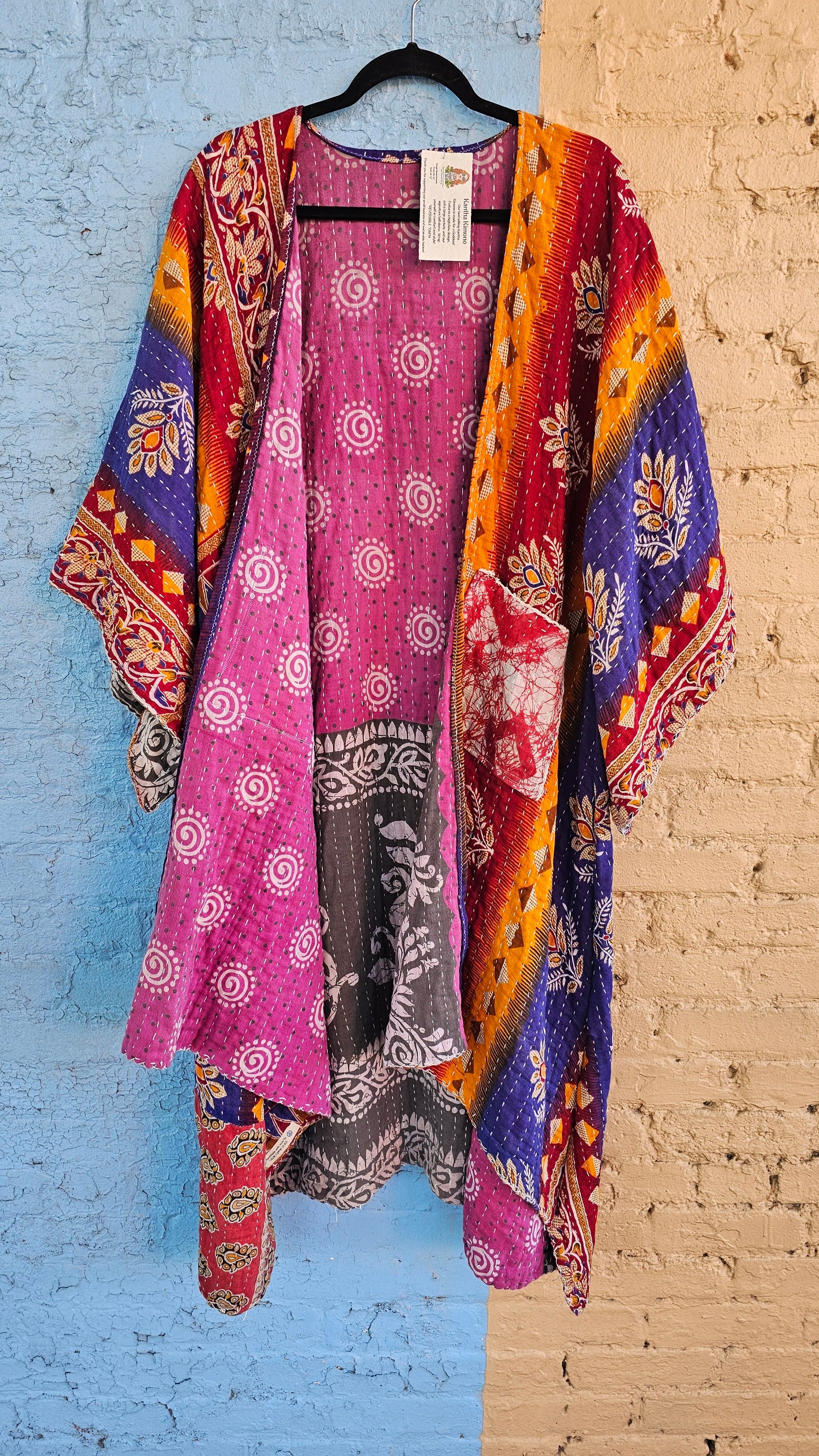 Kantha Kimono with pockets #1264