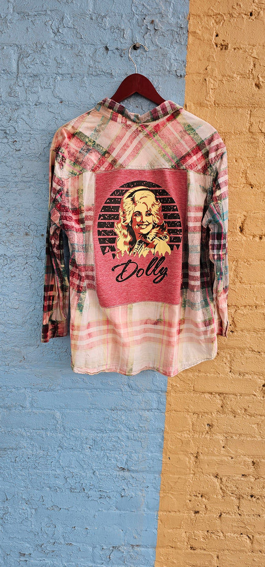 Dolly Parton Bleached Flannel size Medium