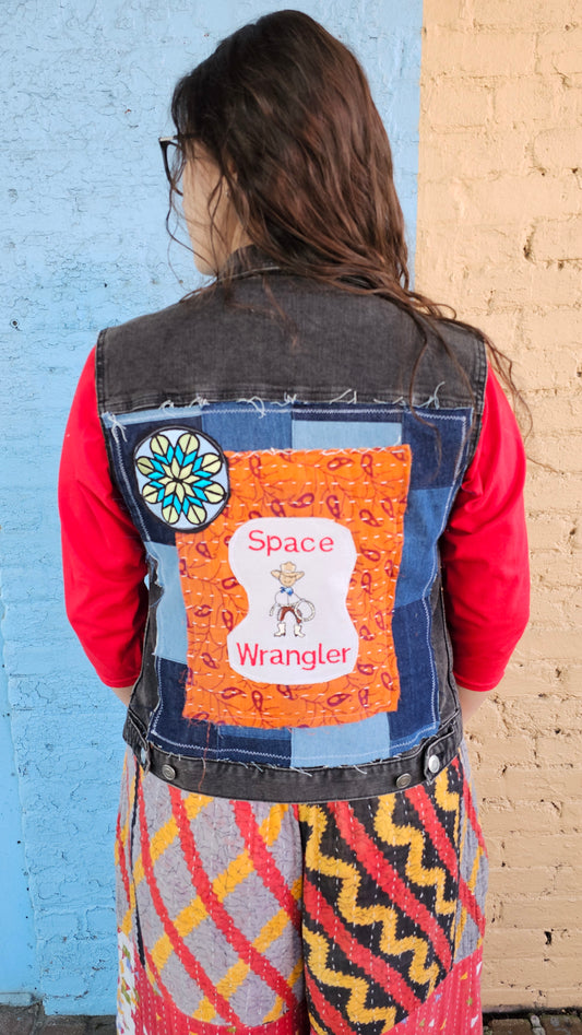 Widespread Panic Space Wrangler Denim Vest size Medium