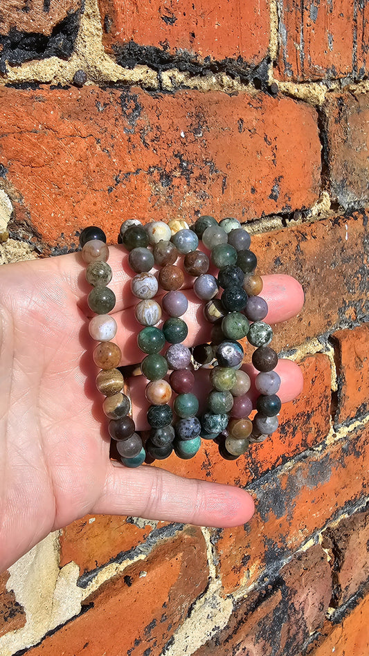 Ocean Jasper Crystal Bracelet – 8mm Beads | Calming Energy & Emotional Balance