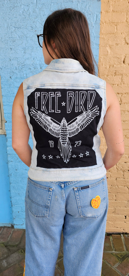 Freebird Denim Vest size Large