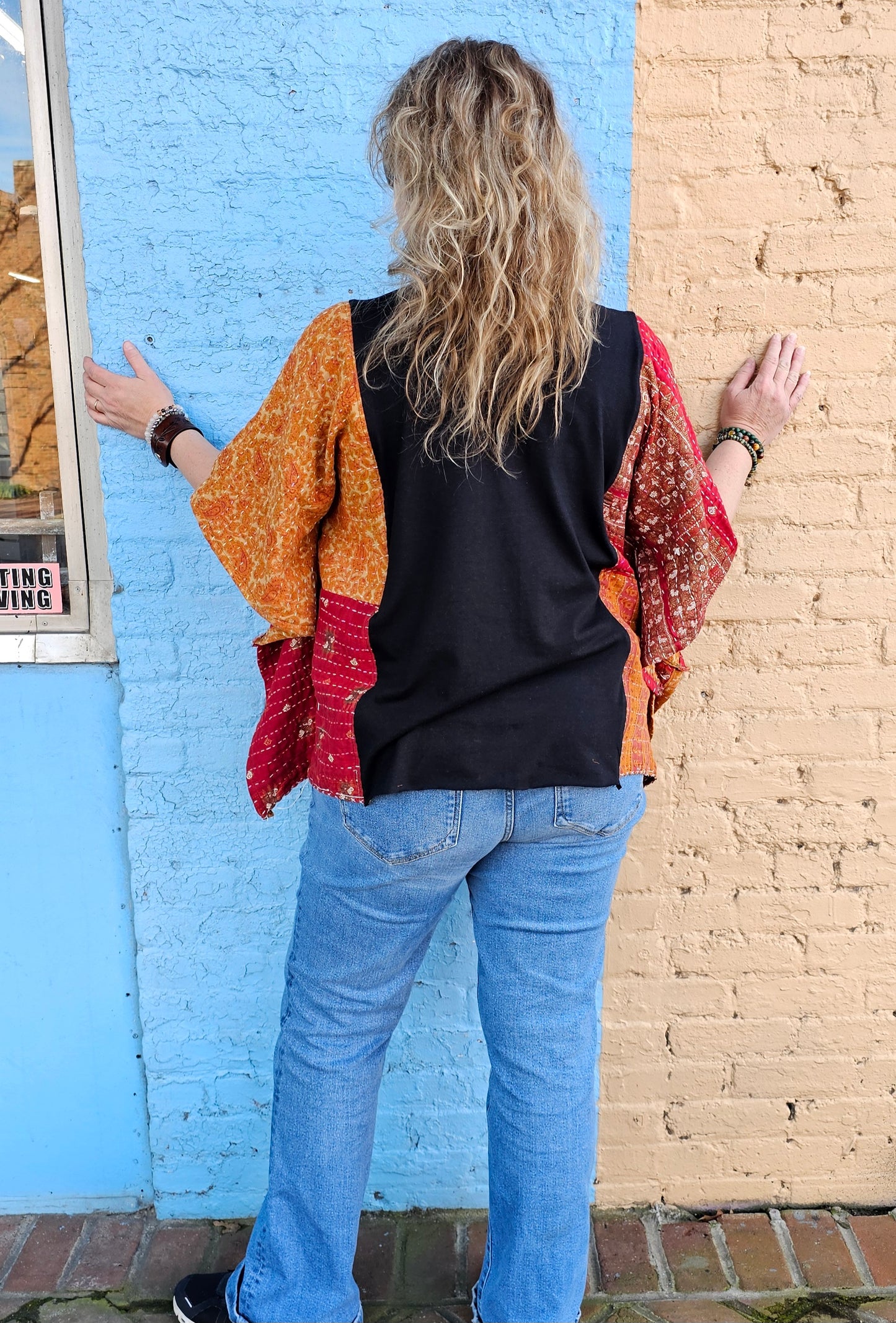 Freebird Patchwork Poncho Top