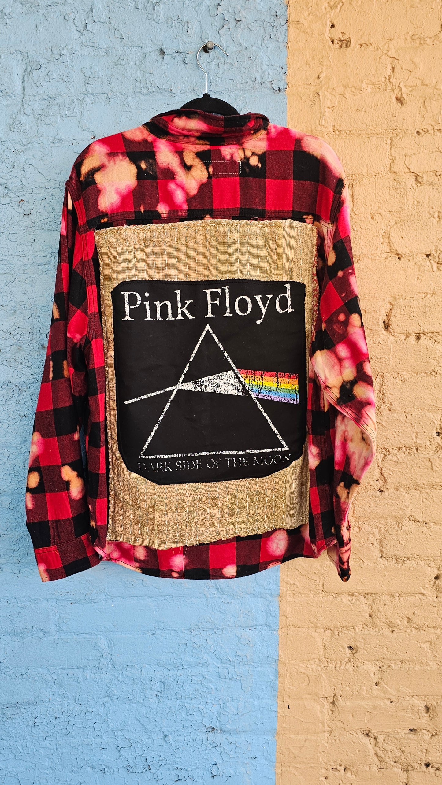 Pink Floyd Upcycled Bleached Flannel size 2XL #1377